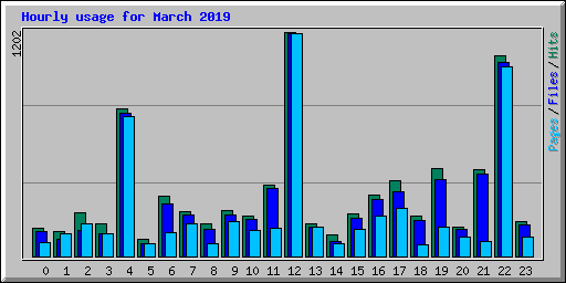 Hourly usage for March 2019