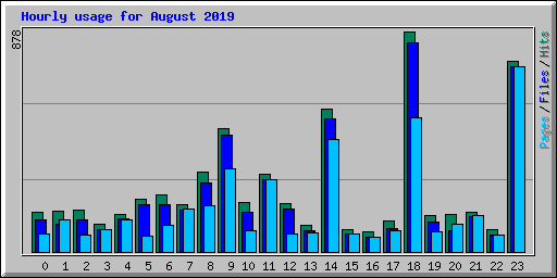 Hourly usage for August 2019