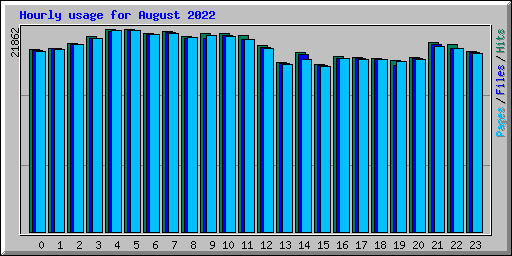Hourly usage for August 2022