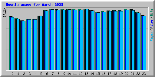 Hourly usage for March 2023